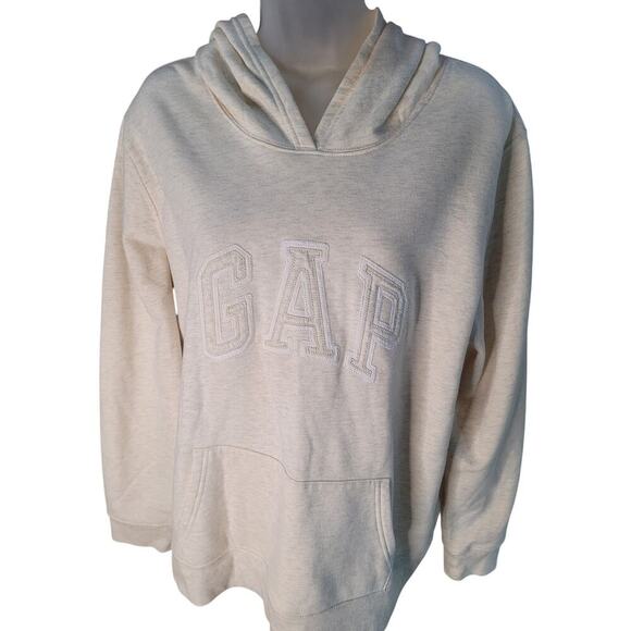 Gap Cream Hoodie Logo Sz 2X - Picture 2 of 6